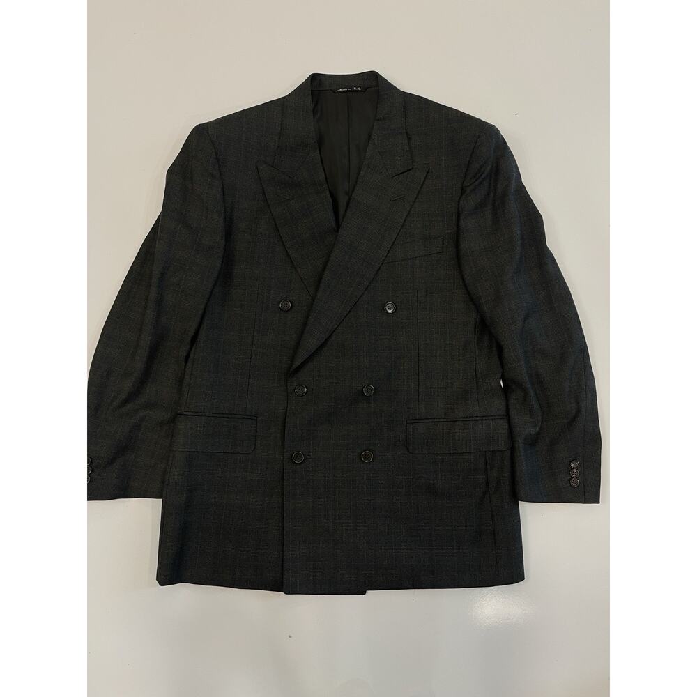 Canali Sport Coat Blazer 52R Gray Plaid 100% Virgin Wool Made in Italy NWOT